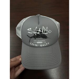 Salt Life Grey and White Trucker Hat